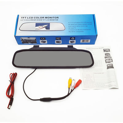 جودة  4.3inch HD 16:9 Dual RCA Video Inputs PAL/NTSC LCD Rear View Mirror مصنع