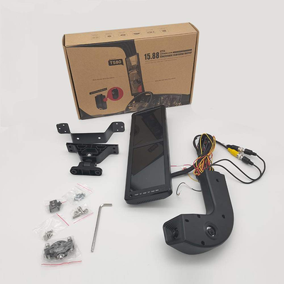 جودة  OEM Wholesale Vehicle Security System, 15.8" HD Dual Display Electronic Rearview Mirror with 2 Cameras Recording for MAN Bus Truck مصنع