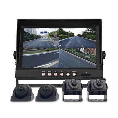 4-Channel DVR Monitor 1080P HD AHD Camera System, Quad Screen Rearview CCTV Backup Camera, Safety Monitoring System for Scania Bus & Heavy Truck
