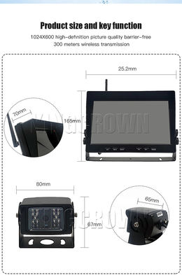 كاميرا الرؤية الخلفية اللاسلكية عالية الدقة للسيارة بتصميم مقاوم للماء ورؤية ليلية للمساعدة في ركن السيارة
