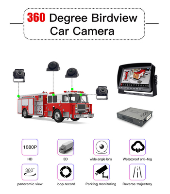 نظام الكاميرا الاحتياطية DC12V 10in لـ RV Truck Trailer Van Quad Split Screen Monitor
