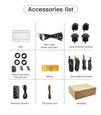 HD 720P/1080P 360 Vehicle Surround Monitoring System with IP67/IP68 Waterproof and 360° Seamless Full View
