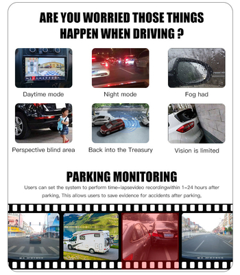 360deg Bird View Car Camera Dash Cam Front and Rear 4CH 1080P AHD