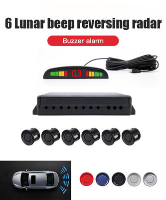 16.5mm Waterproof Smart Car Parking Sensor Reverse LED Display Full Set 6pcs Front & Rear Assistant Buzzer