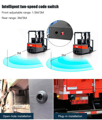  8‑Piece Waterproof Truck Parking Sensor System, Blind Spot Alarm Reversing Radar with LED Backlight Display DC24V Heavy‑Duty Parking Monitor