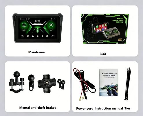 مسجل الدراجة النارية لاسلكي Carplay/Androidauto الهاتف المحمول محرك الملاحة عرض الشاشة