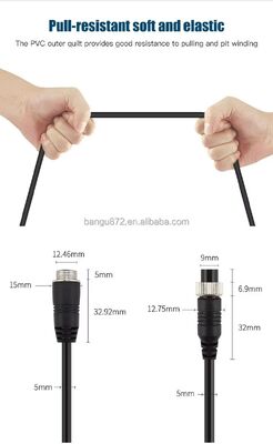كابل 4PIN للاتصالات الطيرانية مع قلب النحاس النقي IP67 مقاوم للماء وتصميم مرن للكاميرات في المركبات
