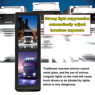 12.3 Inch 1080P AHD Electronic Rearview Mirror System with DVR Recording, AI BSD and Side View Cameras for Trucks and Buses